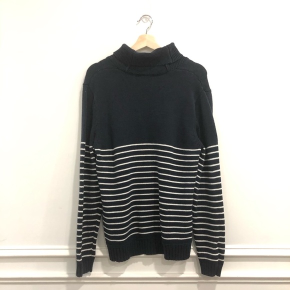 Chaps Navy Striped Pullover Nautical Sweater Size Large - Picture 5 of 11